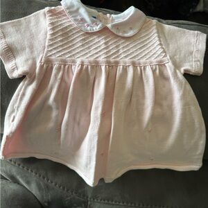 Pink Baby Dress with Embroidered Collar